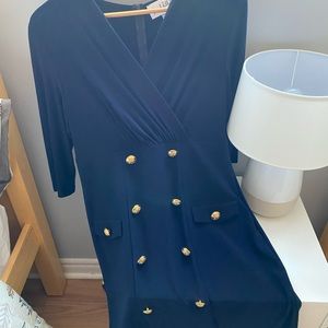 Joseph Ribkoff dress, navy blue, double breasted, size 12, excellent condition,